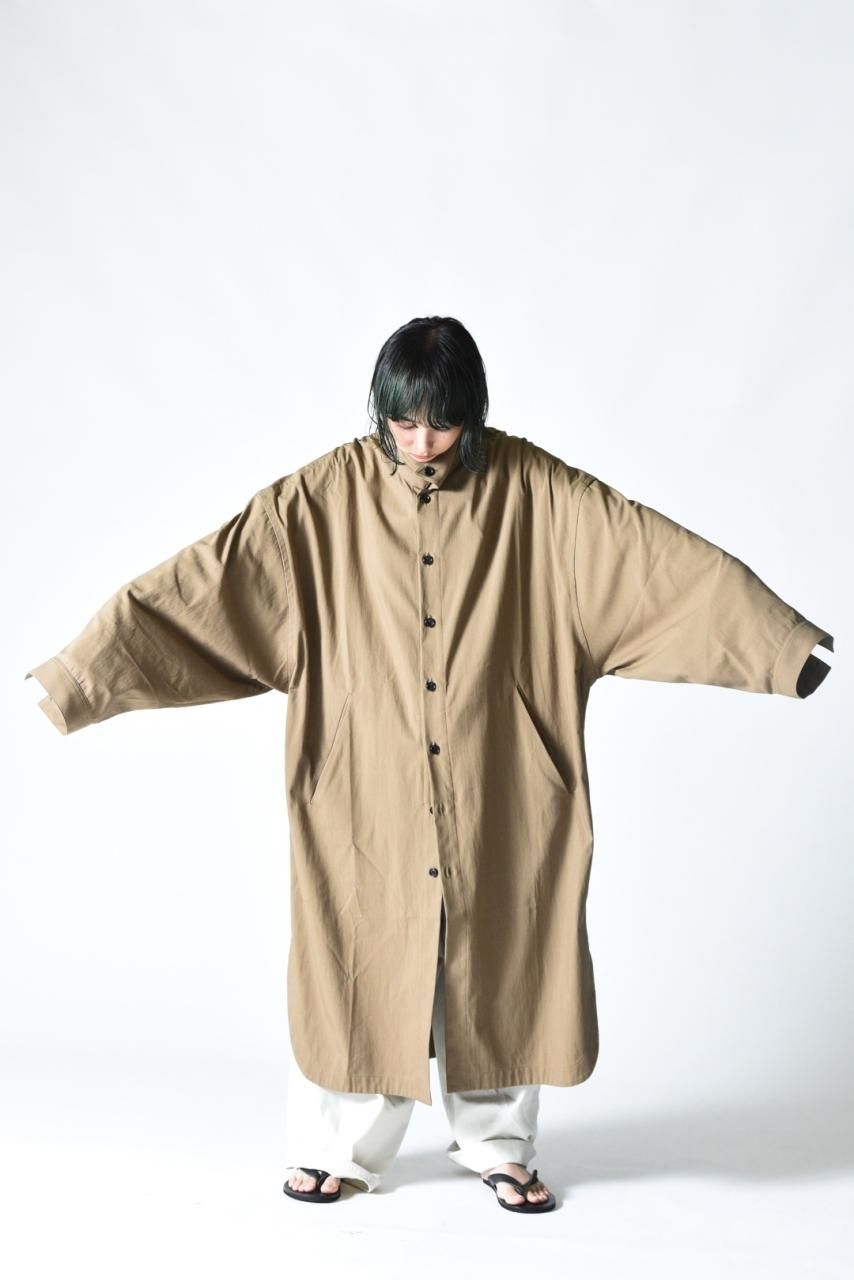 My Beautiful Landlet スタンドロングコート Khaki - BISHOOL