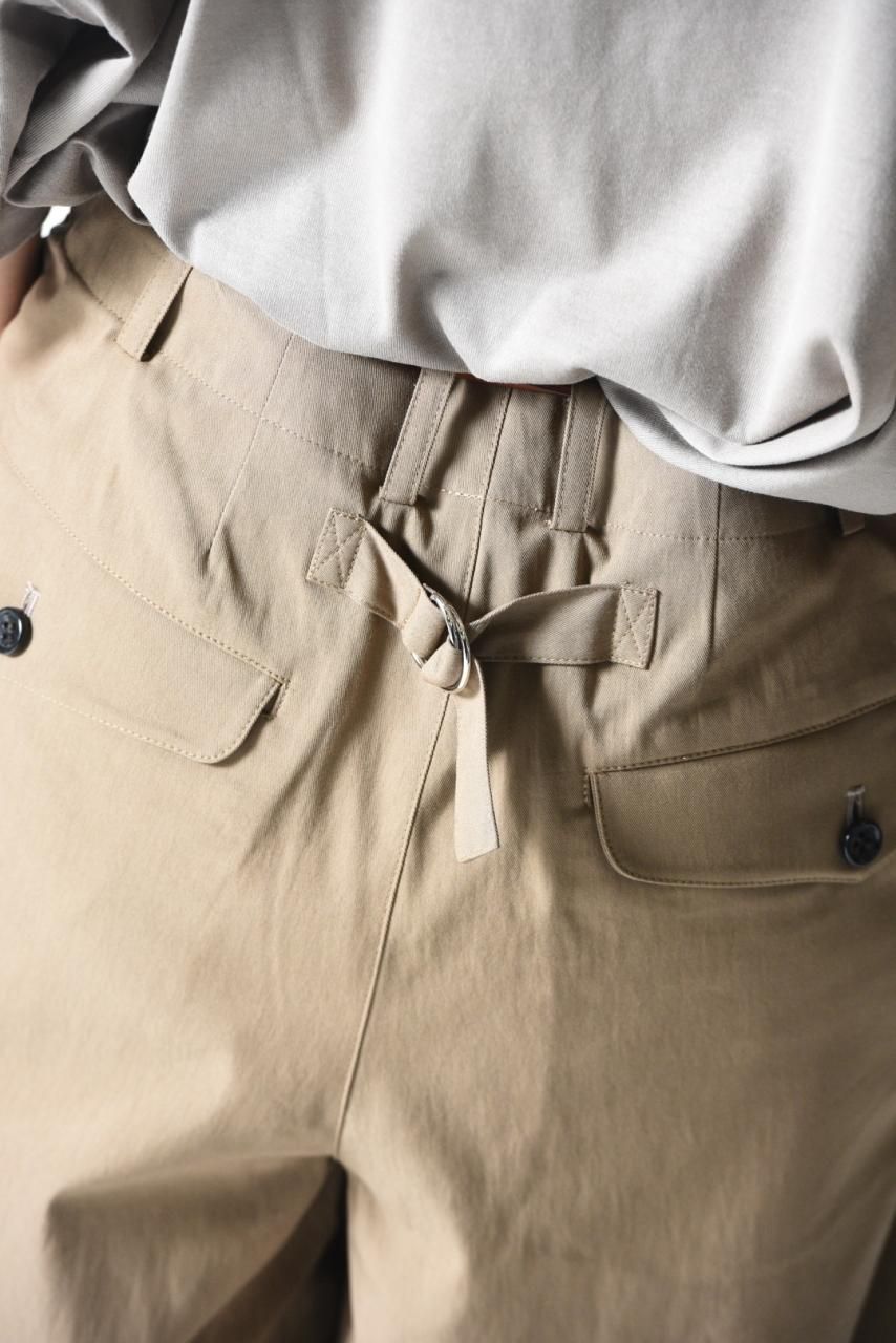 My Beautiful Landlet 2タックワイドスラックス Khaki - BISHOOL