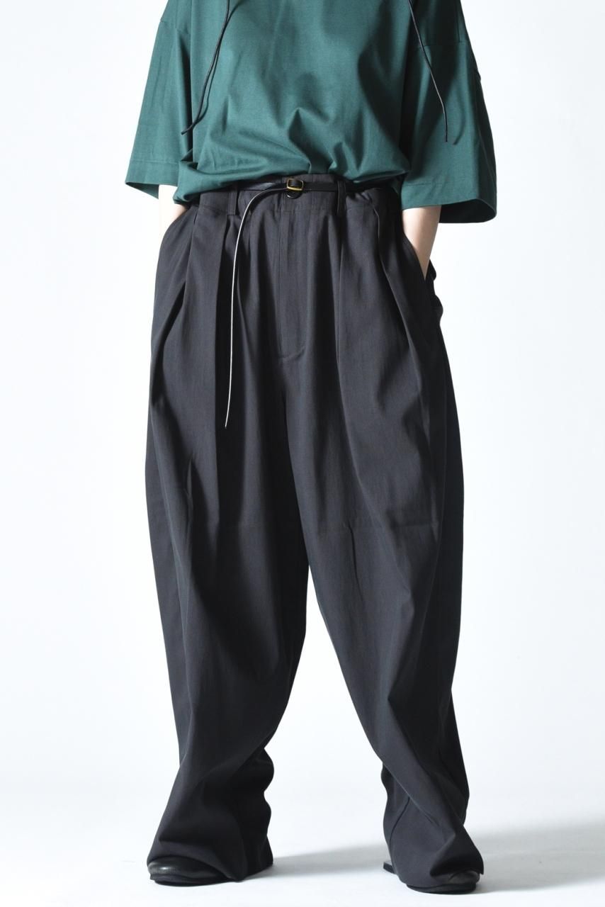 My Beautiful Landlet 2タックワイドスラックス Black - BISHOOL