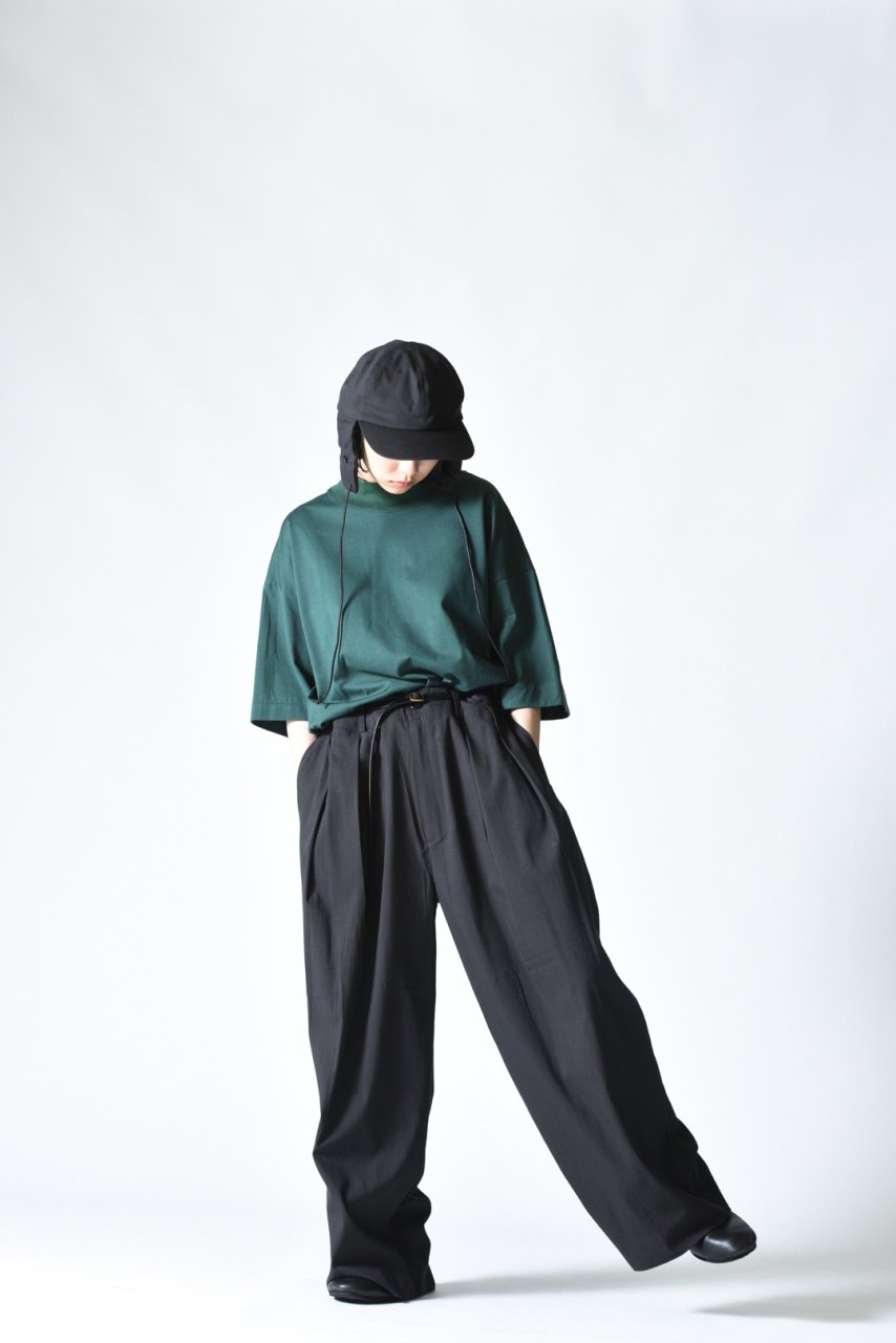 My Beautiful Landlet 2タックワイドスラックス Black - BISHOOL