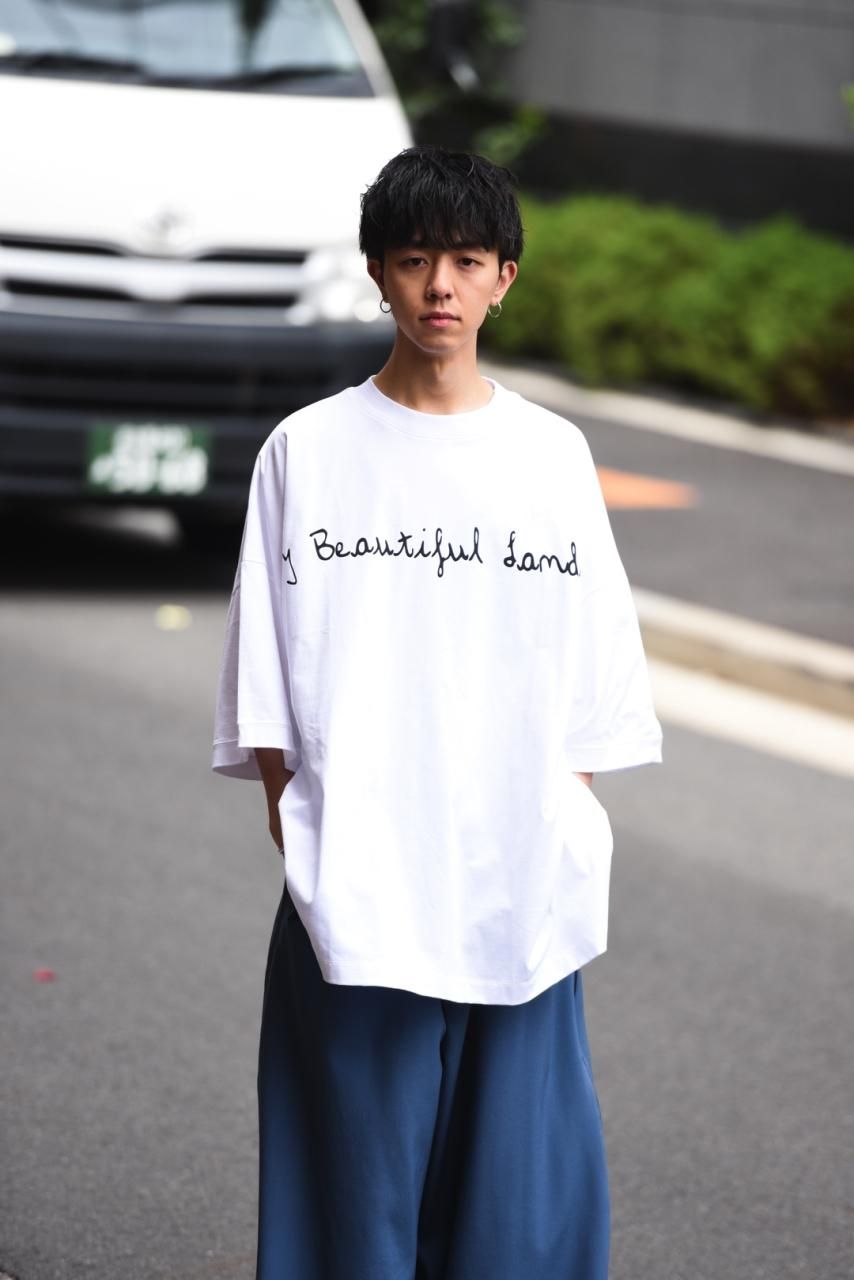 マイビューティフルランドレット　ビッグT オーバーサイズT my beautiful landlet】 MERCERIZATION JERSEY LOGO BIG T-SHIRT