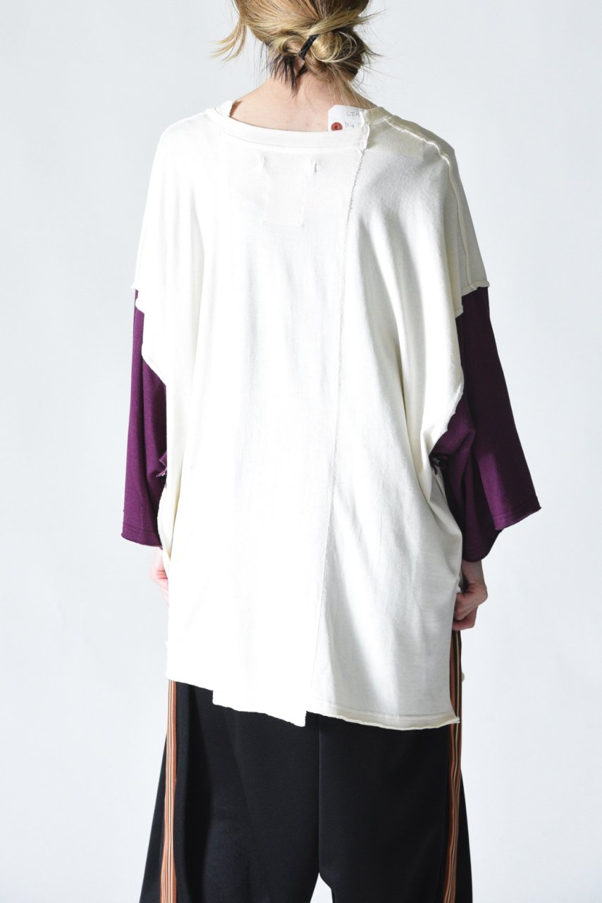 Leh BIG Silhouette L/S T-SH White×Purple - BISHOOL,Edwina Horl,My 