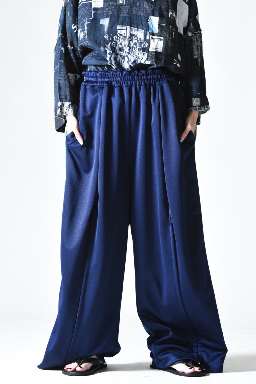 Leh Zip Wide Track Pants Navy - BISHOOL,Edwina Horl,My Beautiful