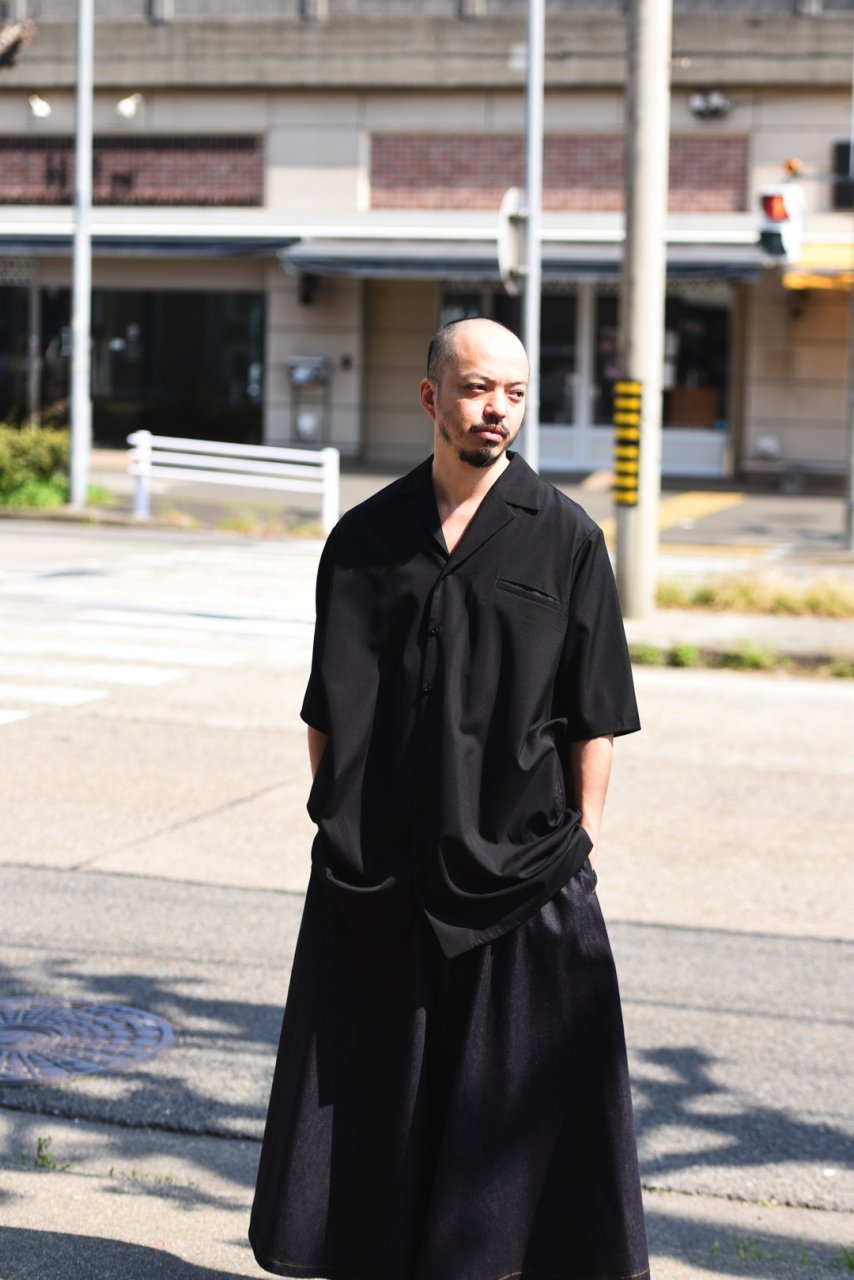 BISHOOL Wool Gabardine Big Shirt black - その他