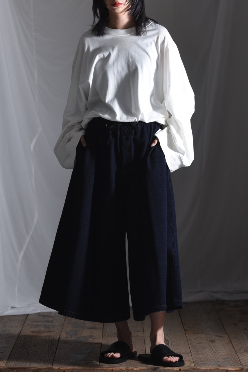 BISHOOL 12oz Bio Wash Denim Drape 袴 pants - BISHOOL,Edwina Horl