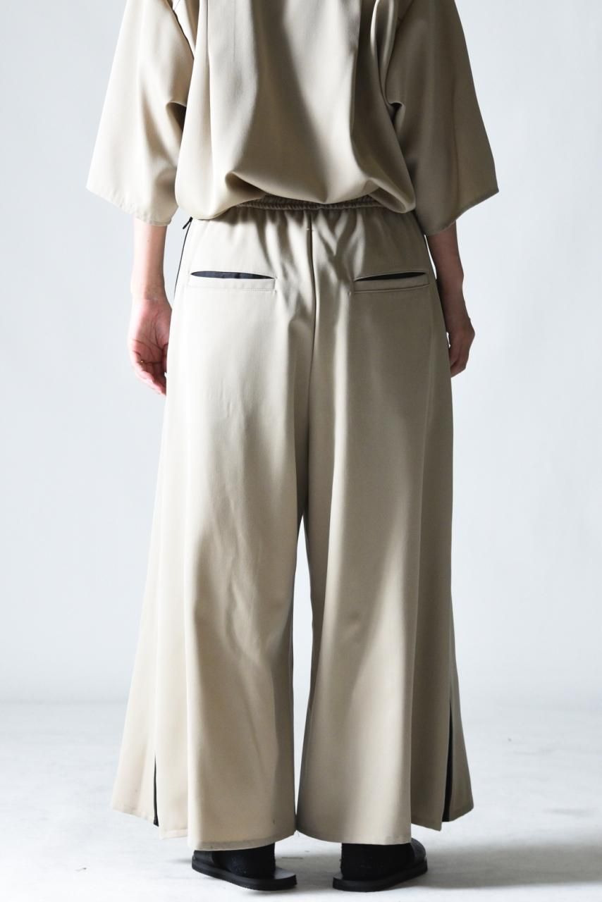 BISHOOL Wool Gabardine Big Track Pants limited beige - BISHOOL