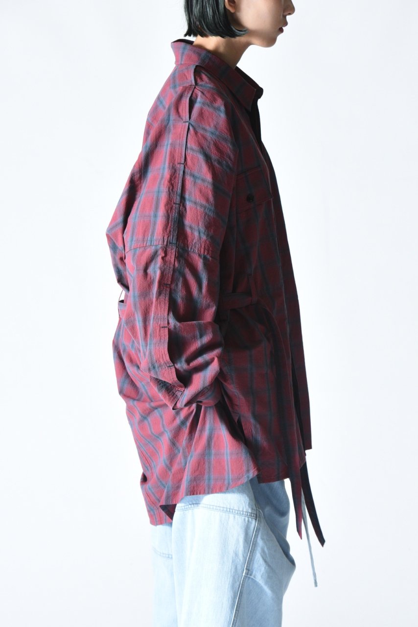 ESSAY DRAPE SHIRT Red Check - BISHOOL,Edwina Horl,My Beautiful