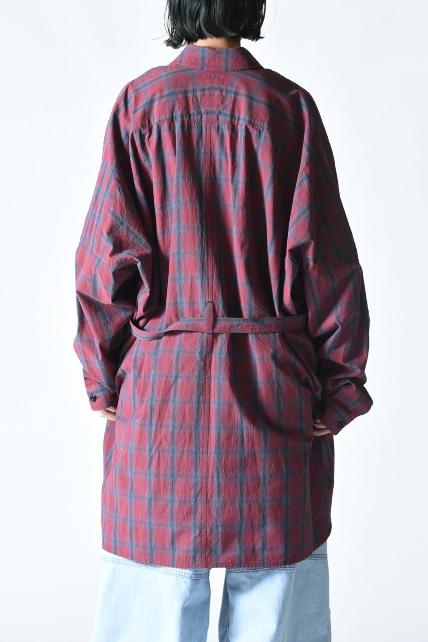 ESSAY DRAPE SHIRT Red Check - BISHOOL,Edwina Horl,My Beautiful