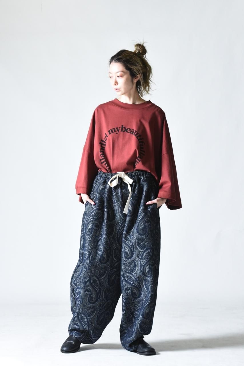 My Beautiful Landlet ペイズリージャカードコクーンパンツ Navy