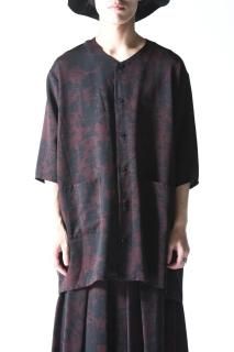 BISHOOL Dyed Bleach Twill GALA Shirt blackred