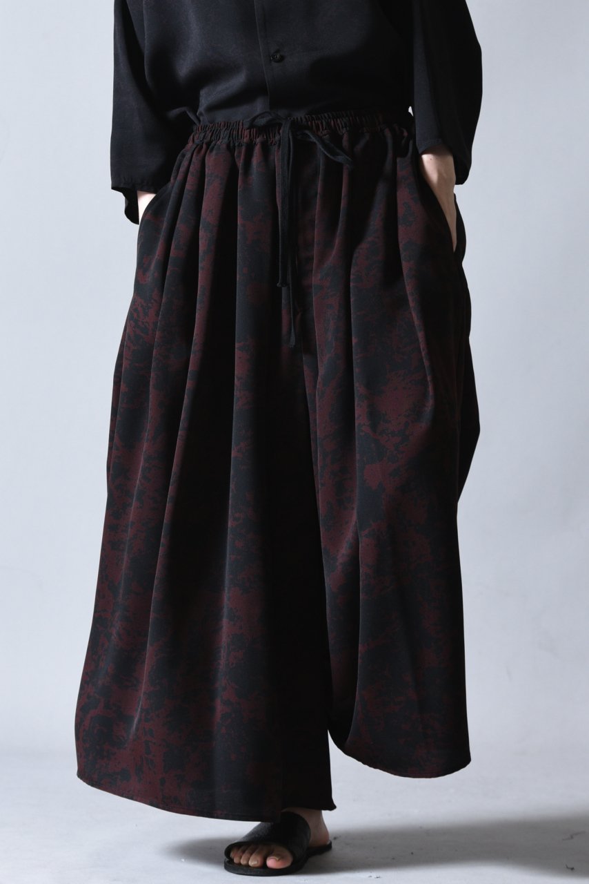 BISHOOL Dyed Bleach Twill 袴 Pants black×red - BISHOOL,Edwina Horl