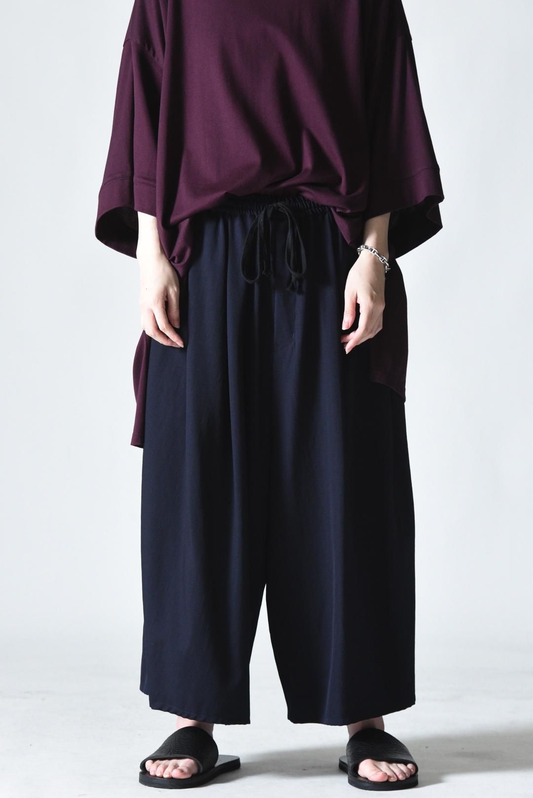 BISHOOL Wool Gabardine 3 Tuck Big Pants dark navy - BISHOOL,Edwina