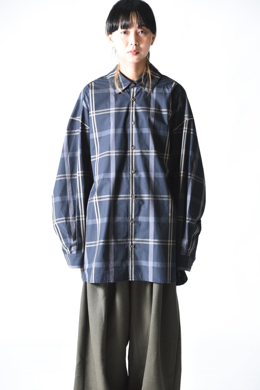 VOAAOV ソフトシーマビッグシャツ Charcoal Check - BISHOOL,Edwina