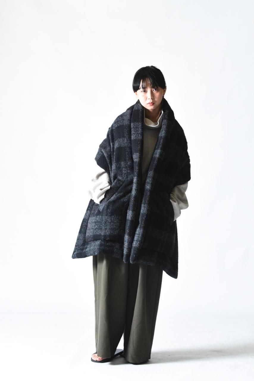 VOAAOV モヘアタッチウールダウンストール Black - BISHOOL