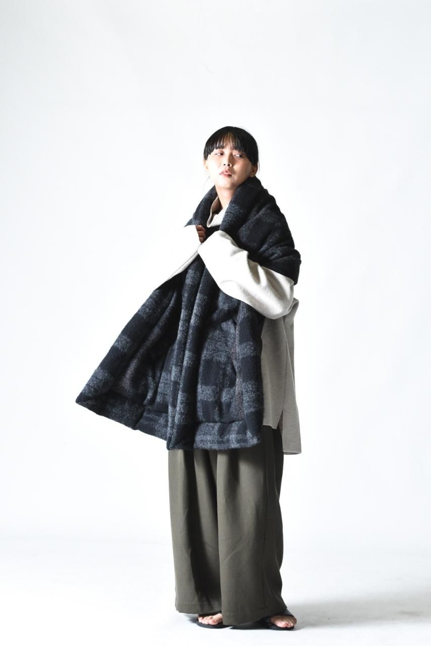 VOAAOV モヘアタッチウールダウンストール Black - BISHOOL
