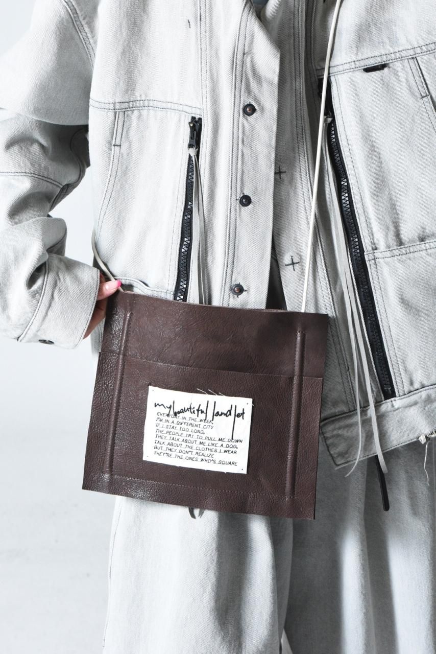 My Beautiful Landlet 刺繍パッチレザーショルダーバッグ Choco