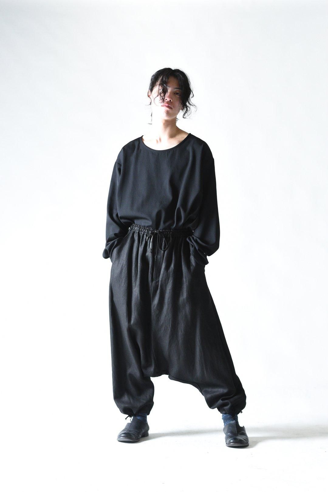 BISHOOL サルエルパンツ BISHOOL Linen Sarrouel Balloon Pants black - BISHOOL,Edwina