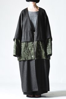 NEPHOLOGIST Wool Flannel × Quilting Docking 4 Way Coat mix khaki