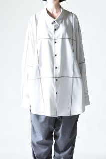 NEPHOLOGIST Leather Tape Shirt white × gray
