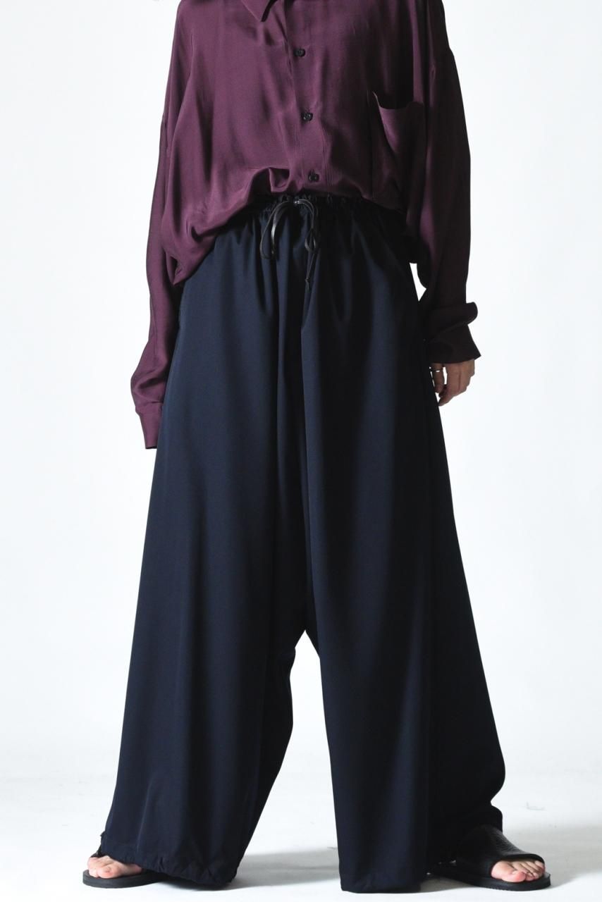 BISHOOL Wool Gabardine Easy Goto-Gi Pants navy - BISHOOL