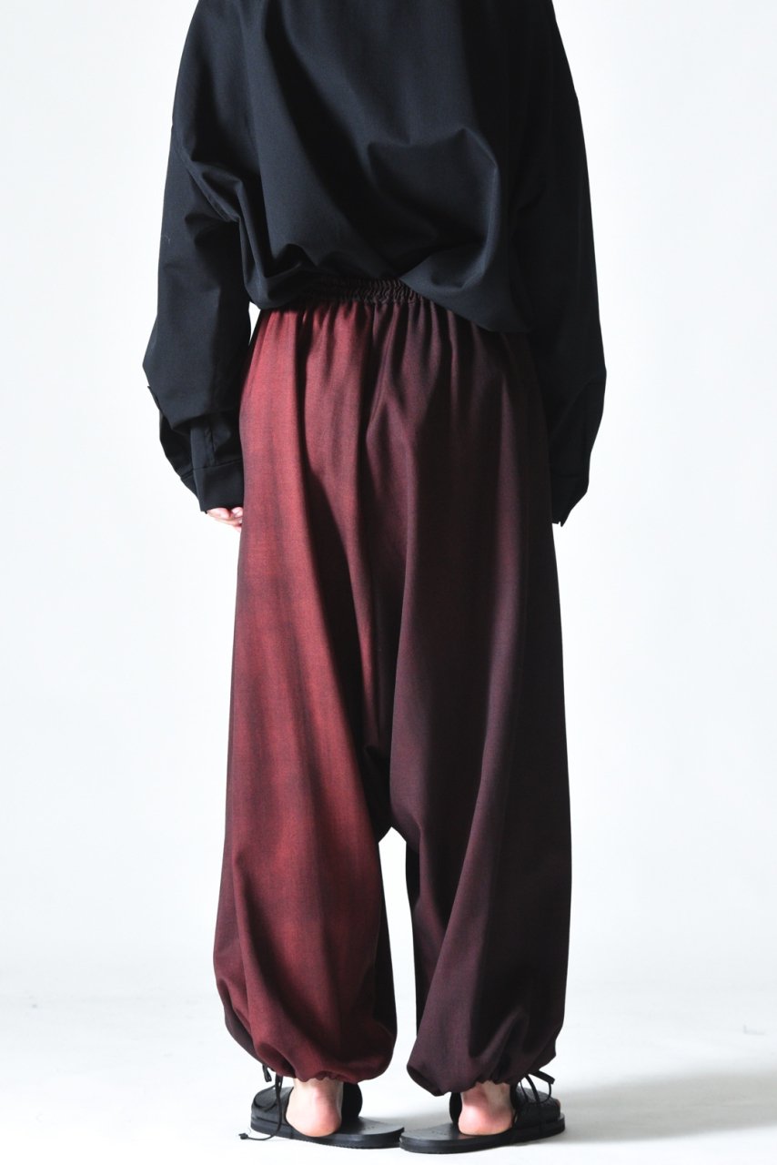 BISHOOL Urban Wool Gabardine Easy Goto-Gi Pants black × wine 