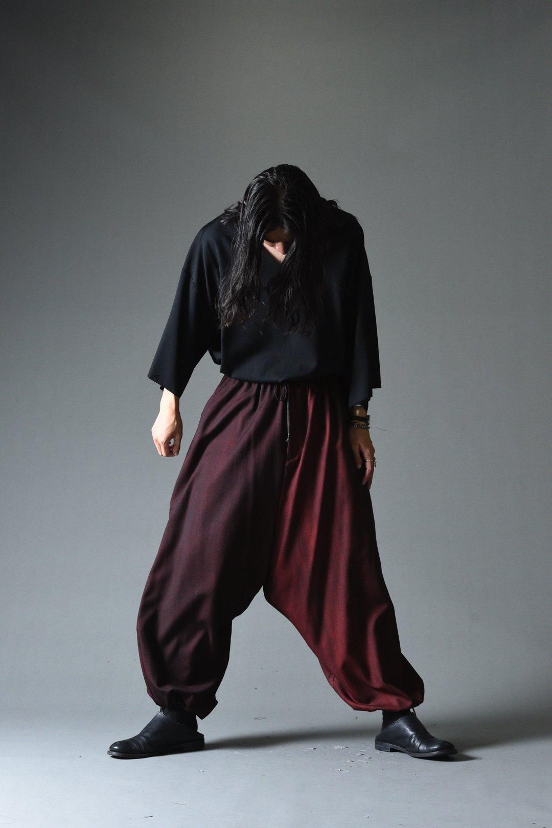 MICHOLE シガレットウールパンツ/BAU by Bride And You BISHOOL] Wrinkled Wool Gabardine Wrap Balloon Pants 岐阜県の