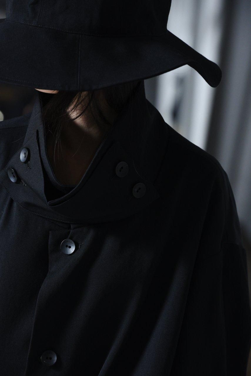 BISHOOL Wool Gabardine KIMONO Sleeve Stand Jacket - BISHOOL