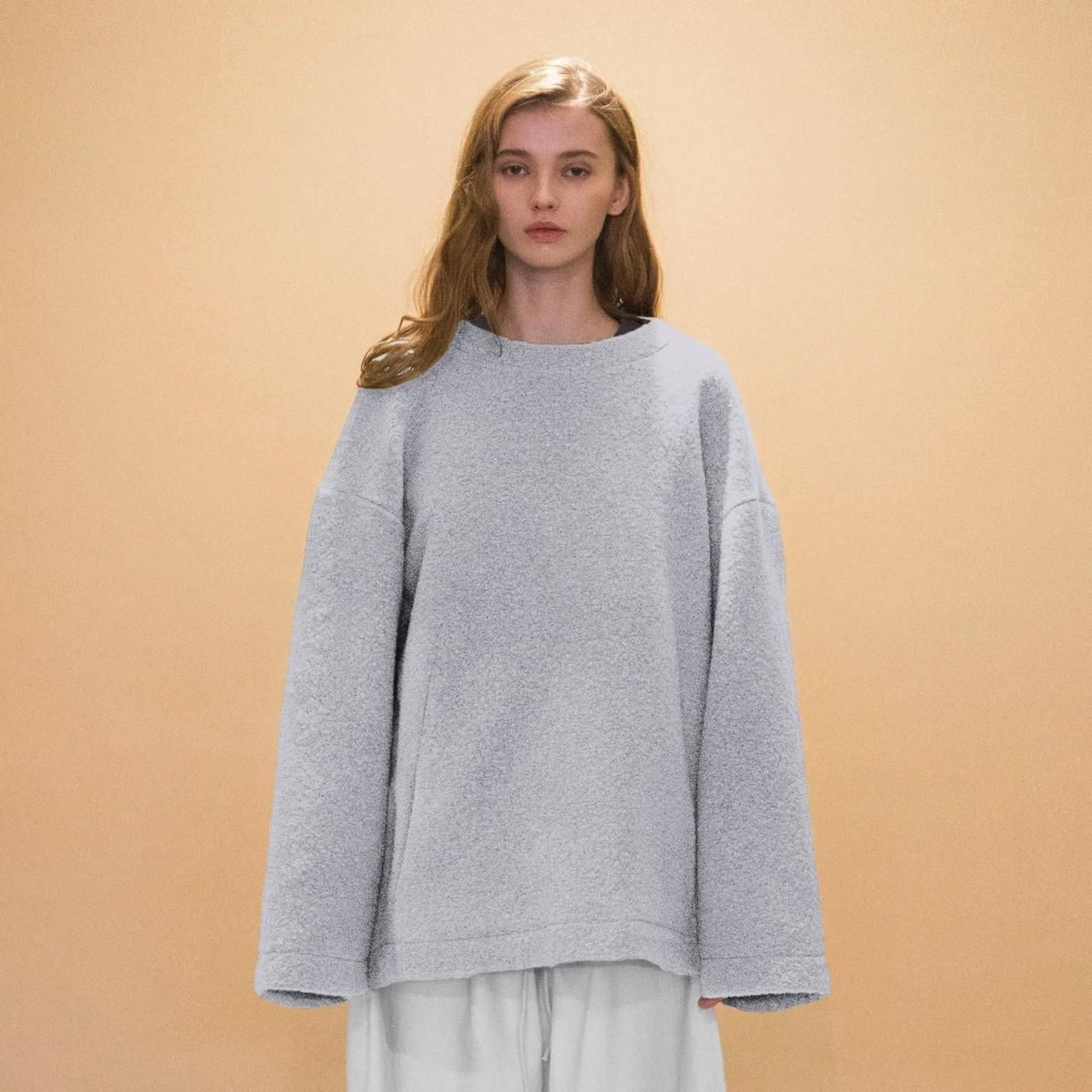 my beautiful landlet オーバーサイズ ウールビックT グレー My Beautiful Landlet ビッグニットプルオーバー L.Gray