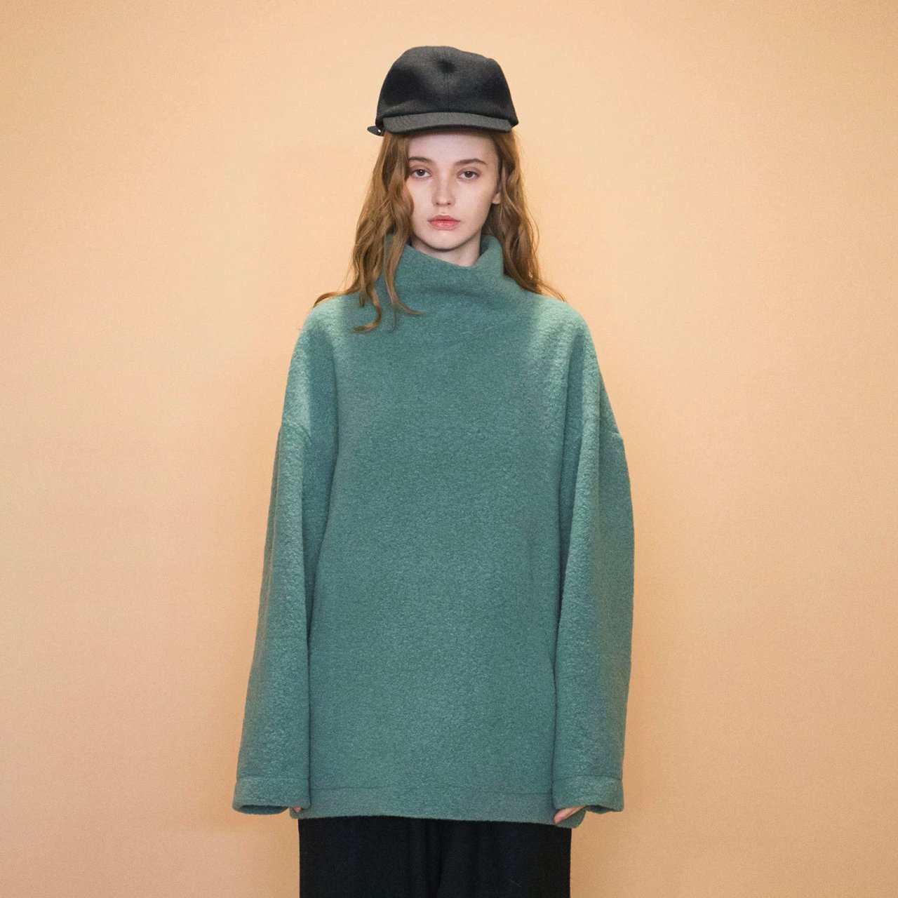 My Beautiful Landlet タートルネックビッグニット Green - BISHOOL