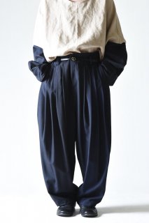 BISHOOL Urban Wool 10 Tuck Big Pants blackblue