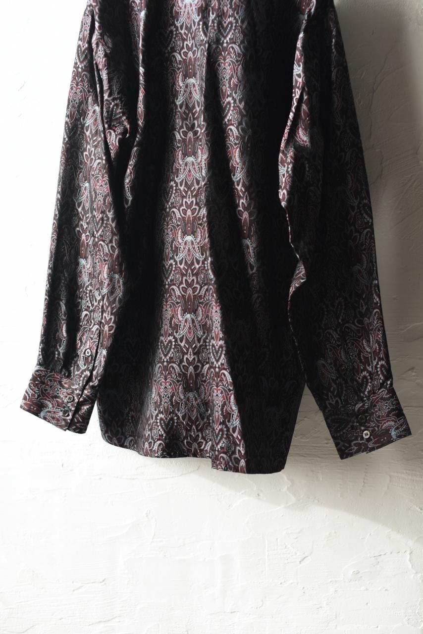 トップス YANTOR Paisley Jacquard Wool Shirts YANTOR Tibetan Paisley Jacquard Flyfront Shirt Dark Yellow