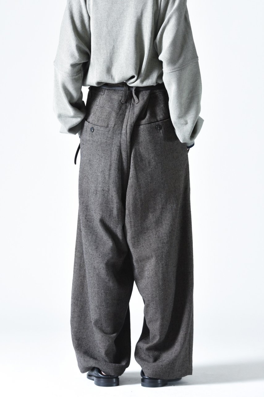 YANTOR】Linen Cotton 2tuck Wide Pants