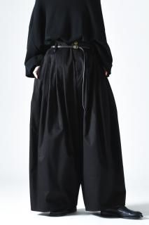 BISHOOL High Density Cotton Fabric 10 Tuck Straight Wide Pants black