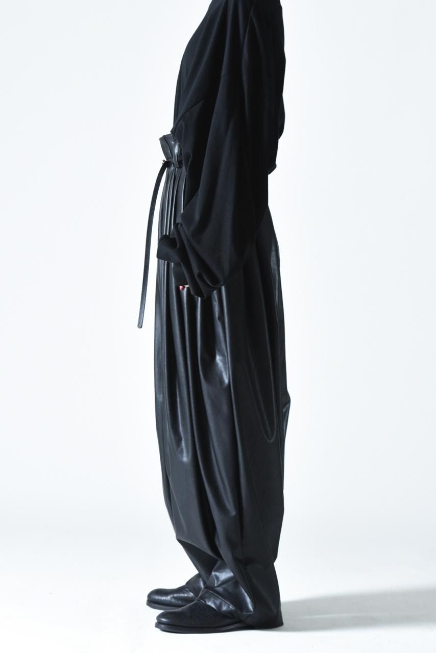 BISHOOL Fake Leather 10 Tuck Big Pants black - BISHOOL,Edwina Horl