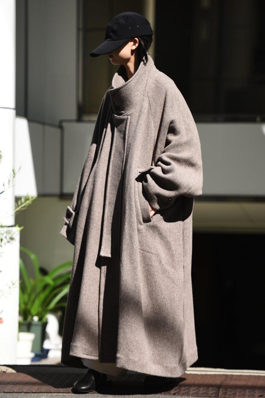 VOAAOV 尾州ウールハイネックビッグコート Beige - BISHOOL VOAAOV 尾州ウールハイネックビッグコート Beige - BISHOOL