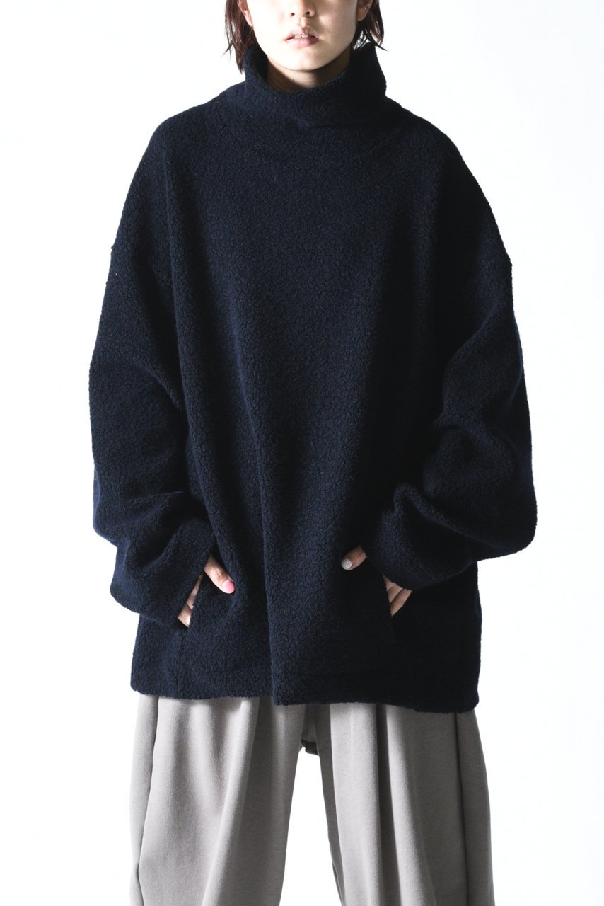 My Beautiful Landlet タートルネックビッグニット Navy - BISHOOL