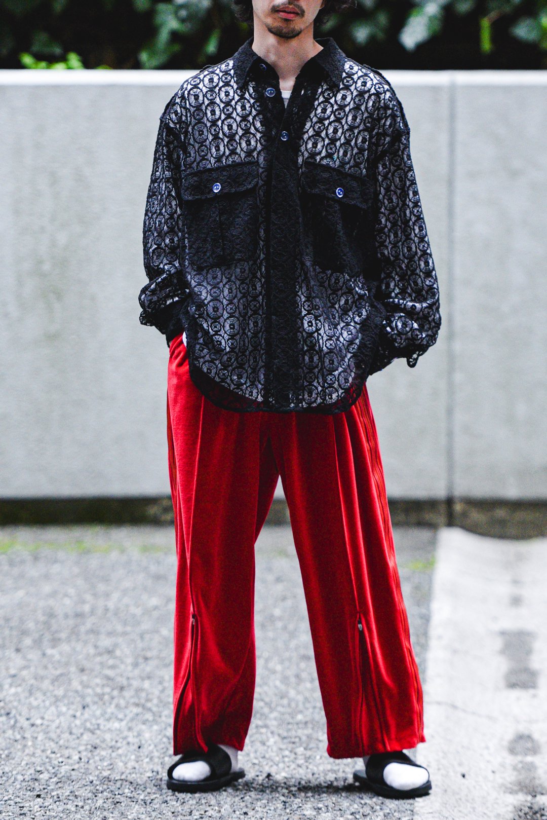 Leh Wide Track Pants Red - BISHOOL,Edwina Horl,My Beautiful  Landlet,YANTOR等取扱い OVIE STUDIO の通販サイト