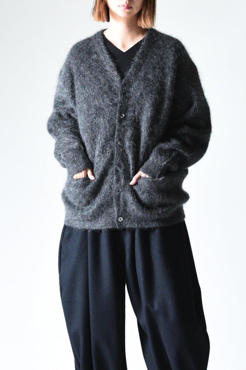 crepuscule Mohair V Neck Cardigan Charcoal - BISHOOL,Edwina Horl