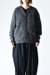 crepuscule Mohair V Neck Cardigan Charcoal