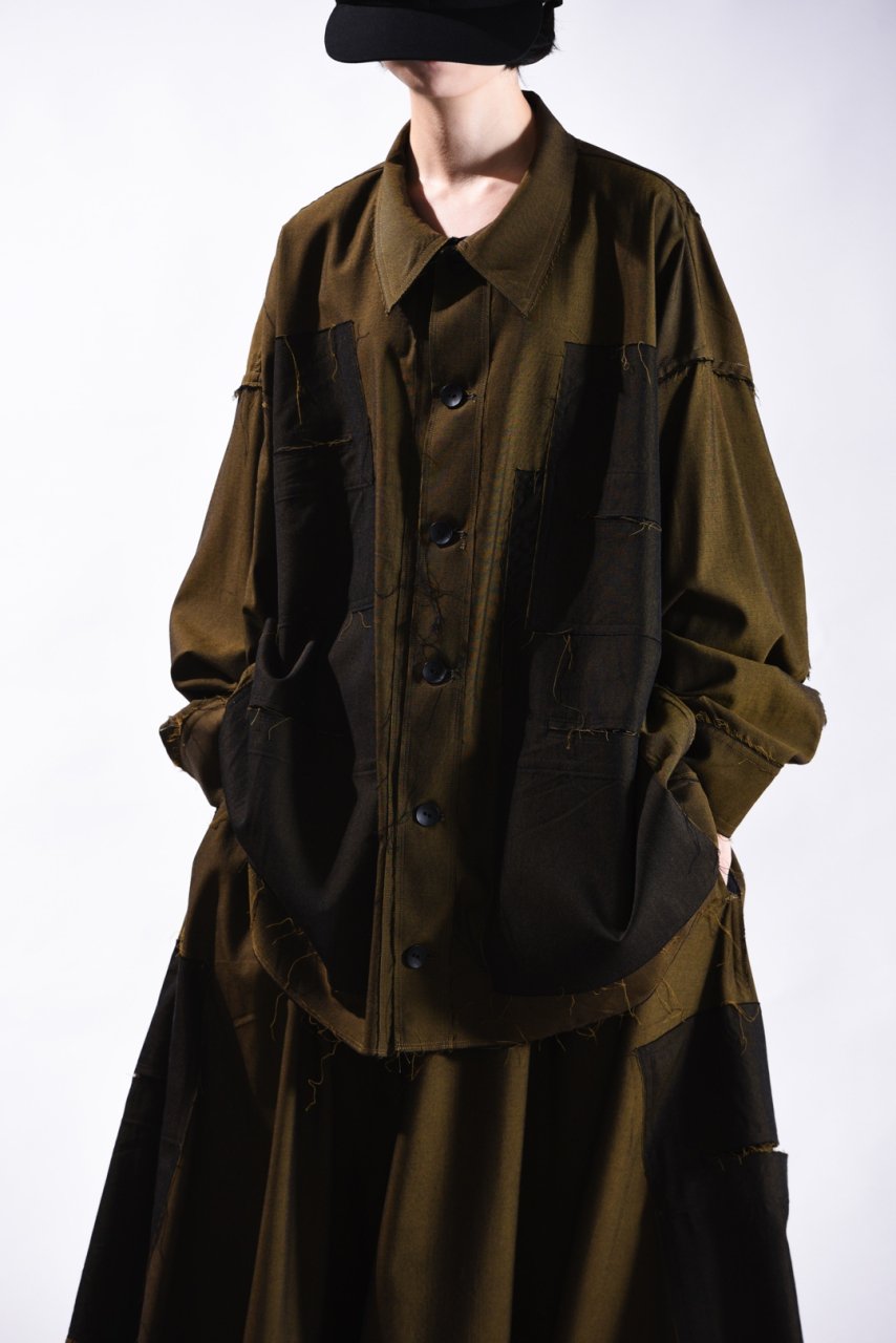 BISHOOL Wool Gabardine Cut Off Jacket with Damage Pocket mustard - BISHOOL,Edwina  Horl,My Beautiful Landlet,YANTOR等取扱い OVIE STUDIO の通販サイト