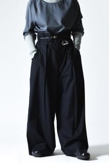 NaNo Art One Tuck Wide Slacks with Logo Clear Parts