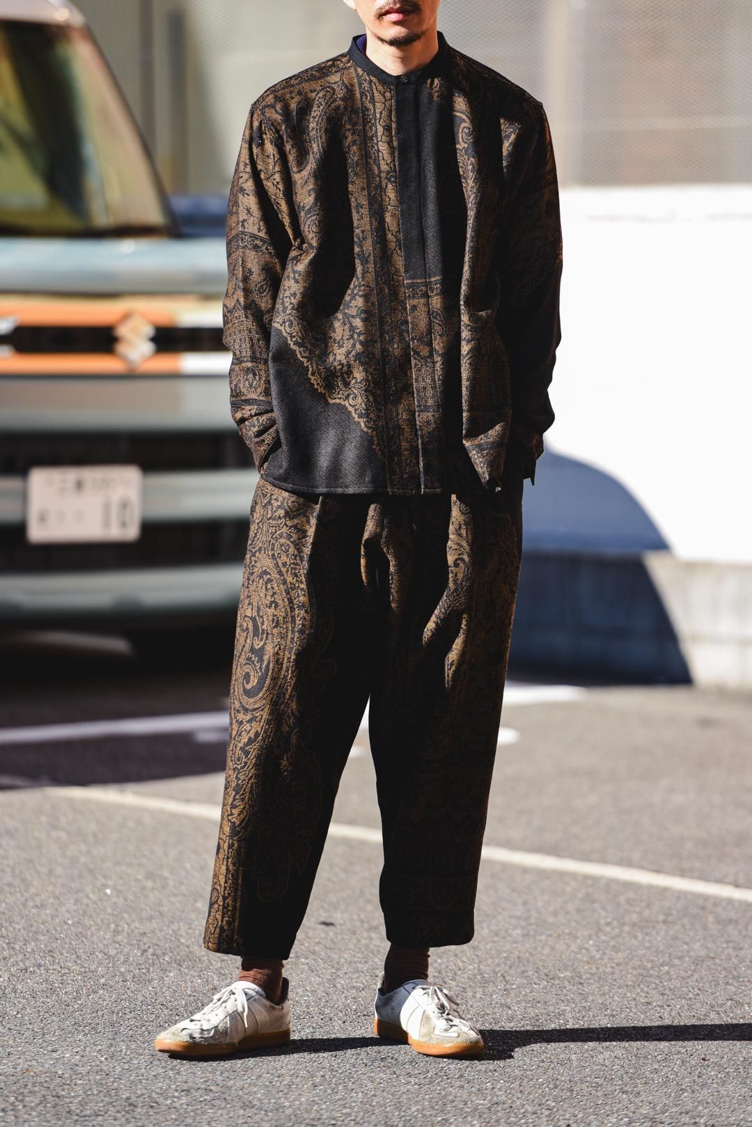 YANTOR Tibetan Paisley Jacquard Flyfront Shirt Dark Yellow