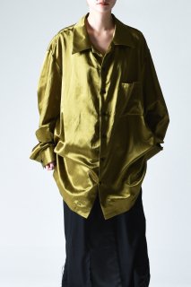 BISHOOL Japanese Silk Cotton Satin Long Shirt yellow