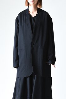 BISHOOL Wool Gabardine 02 Lapel Long Jacket black