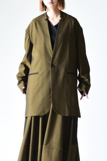 BISHOOL Wool Gabardine 02 Lapel Long Jacket mustard