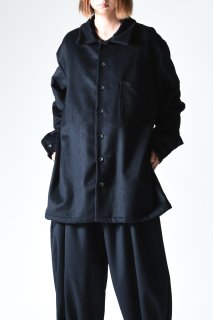 BISHOOL Angora Wool Long Shirt Coat