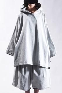 BISHOOL Bleach Black Denim Big Hood Pullover 