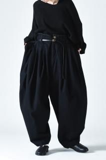 BISHOOL Bio Wash Black Denim 10 Tuck Big Pants 