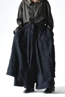 BISHOOL Wool Gabardine Layered  Pants -Wrinkled in Ichinomiya-