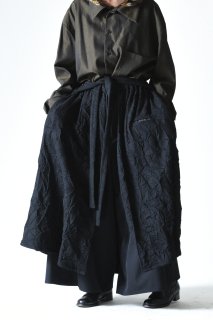 BISHOOL Wool Gabardine Layered 袴 Pants -Wrinkled in Ichinomiya-